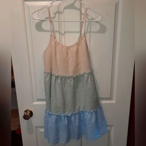 SHEIN Spaghetti Strap Checkered Dress size M (6)